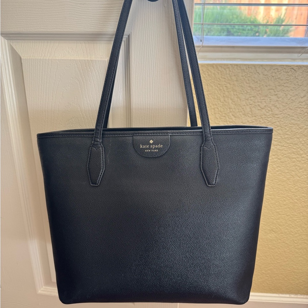 Kate Spade Black Leather Structured Tote